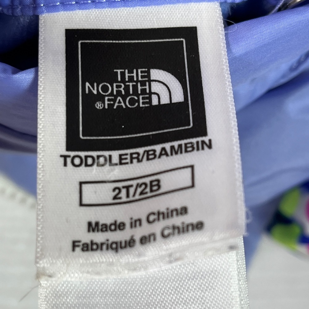 The North Face Reversible Kids Jacket Girls Blue Dot Print Purple Hooded 2T Coat - Picture 10 of 10